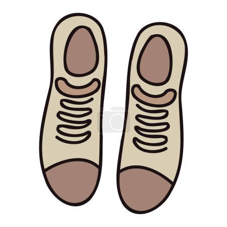 Illustration for Hand Drawn cute sneakers in doodle style isolated on background - Royalty Free Image