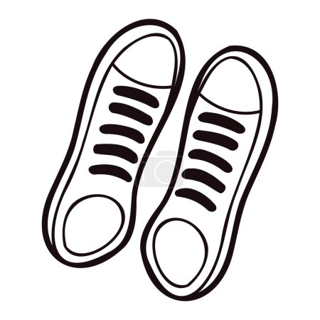 Illustration for Hand Drawn cute sneakers in doodle style isolated on background - Royalty Free Image