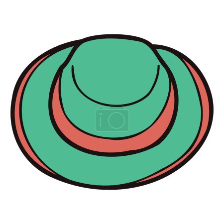 Illustration for Hand Drawn sun hat in doodle style isolated on background - Royalty Free Image