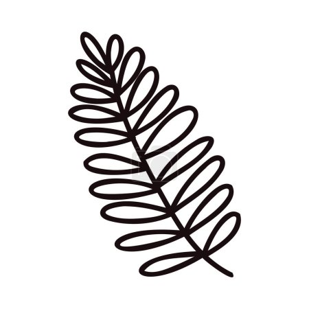 Téléchargez les illustrations : Feuilles de palmier dessinées à la main de la vue du dessus dans le style doodle isolé sur le fond - en licence libre de droit