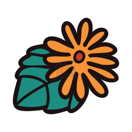 Téléchargez les illustrations : Fleurs dessinées à la main avec des brindilles dans le style doodle isolé sur le fond - en licence libre de droit