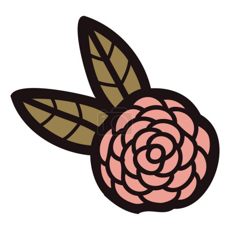 Illustration for Hand Drawn flowers with twigs in doodle style isolated on background - Royalty Free Image