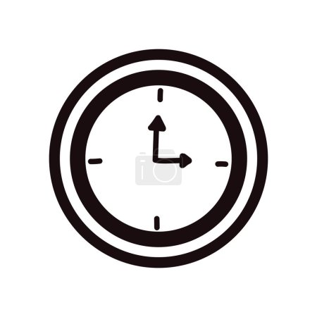 Téléchargez les illustrations : Chronomètre dessiné à la main dans le style doodle isolé sur fond - en licence libre de droit