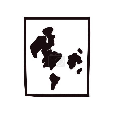 Téléchargez les illustrations : Carte du monde dessinée à la main dans le style doodle isolé sur fond - en licence libre de droit