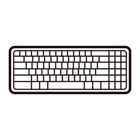 Illustration for Hand Drawn wireless keyboard in doodle style isolated on background - Royalty Free Image