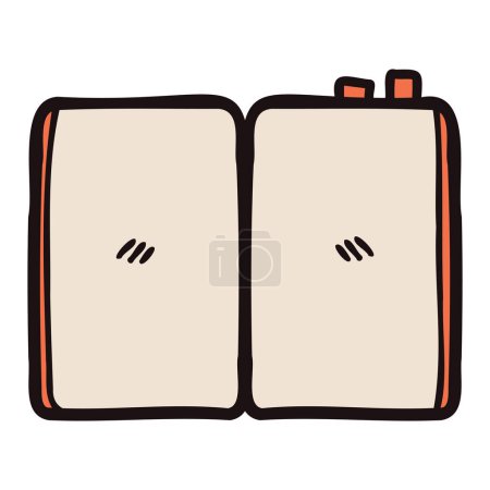 Illustration for Hand Drawn cute notebook in doodle style isolated on background - Royalty Free Image