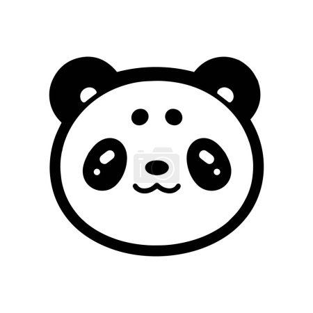 Téléchargez les illustrations : Panda mignon dessiné à la main dans le style doodle isolé sur fond - en licence libre de droit