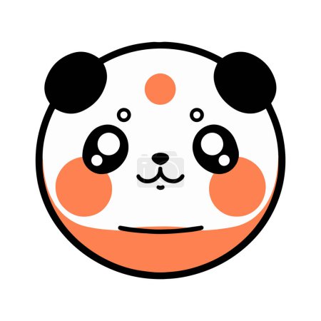 Ilustración de Panda lindo dibujado a mano en estilo doodle aislado en el fondo - Imagen libre de derechos