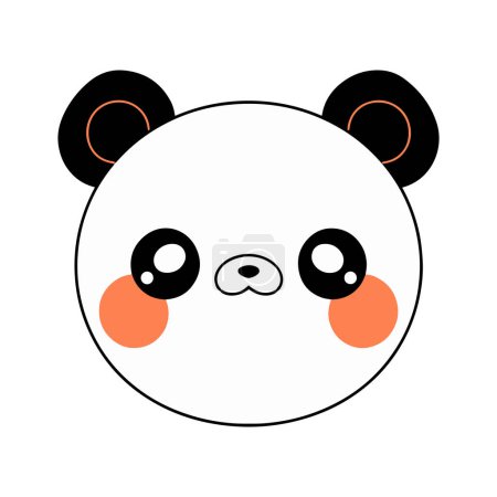 Illustration for Hand Drawn cute panda in doodle style isolated on background - Royalty Free Image