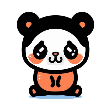 Illustration for Hand Drawn cute panda in doodle style isolated on background - Royalty Free Image