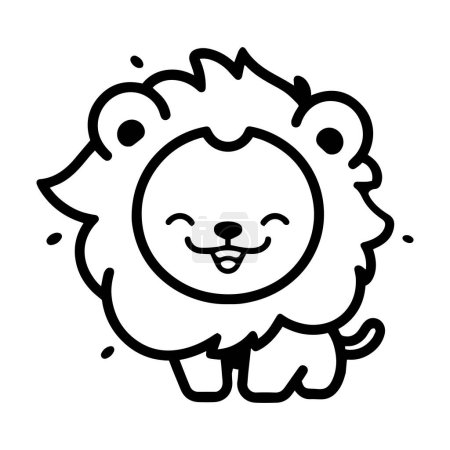 Illustration for Hand Drawn cute lion in doodle style isolated on background - Royalty Free Image