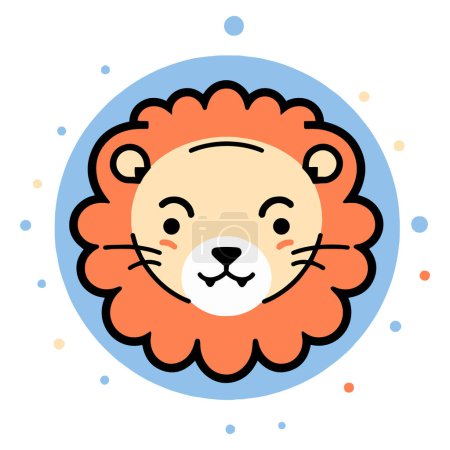 Illustration for Hand Drawn cute lion in doodle style isolated on background - Royalty Free Image