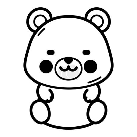 Illustration for Hand Drawn cute bear in doodle style isolated on background - Royalty Free Image