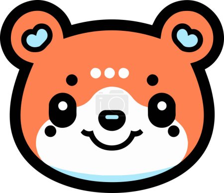 Illustration for Hand Drawn cute bear in doodle style isolated on background - Royalty Free Image