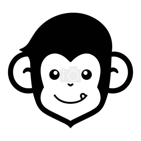 Illustration for Hand Drawn cute monkey in doodle style isolated on background - Royalty Free Image