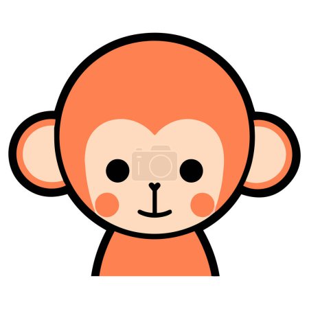 Illustration for Hand Drawn cute monkey in doodle style isolated on background - Royalty Free Image
