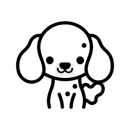 Ilustración de Perro lindo dibujado a mano en estilo doodle aislado sobre fondo - Imagen libre de derechos
