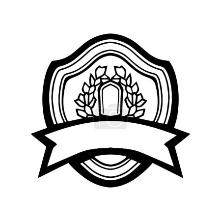 Ilustración de Logotipo vintage en estilo de arte de línea plana aislado sobre fondo - Imagen libre de derechos