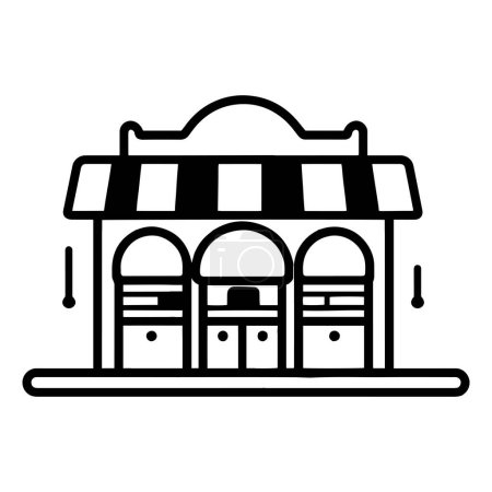 Illustration for Shop front in flat line art style isolated on background - Royalty Free Image