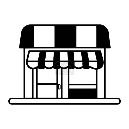 Téléchargez les illustrations : Devanture de magasin en style art plat isolé sur fond - en licence libre de droit