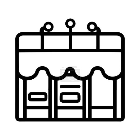 Téléchargez les illustrations : Devanture de magasin en style art plat isolé sur fond - en licence libre de droit