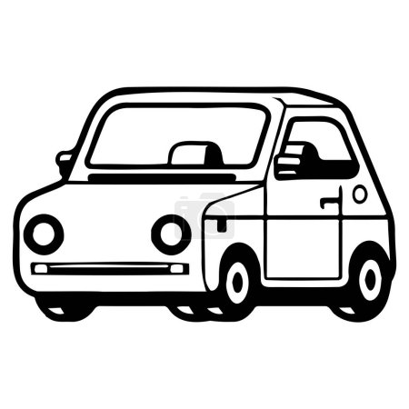 Téléchargez les illustrations : Voiture SUV en style art plat isolé sur fond - en licence libre de droit