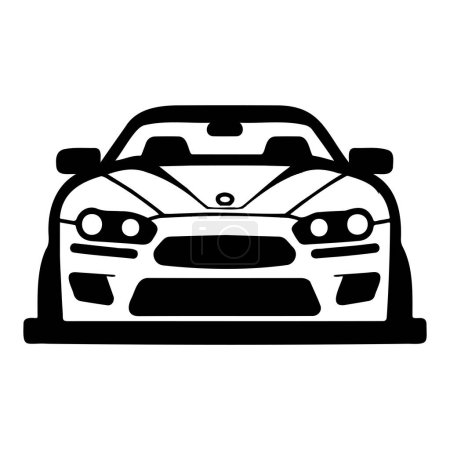 Illustration for Sports car in flat line art style isolated on background - Royalty Free Image