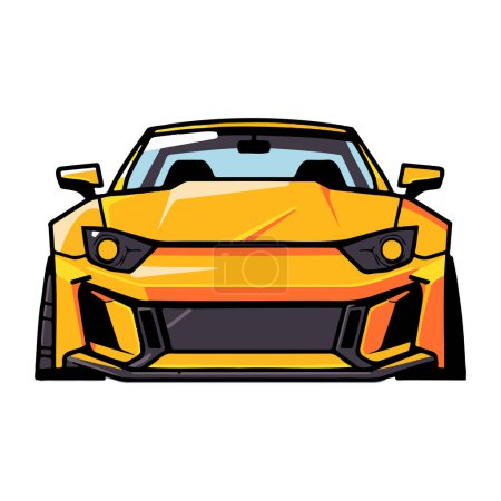 Illustration for Sports car in flat line art style isolated on background - Royalty Free Image