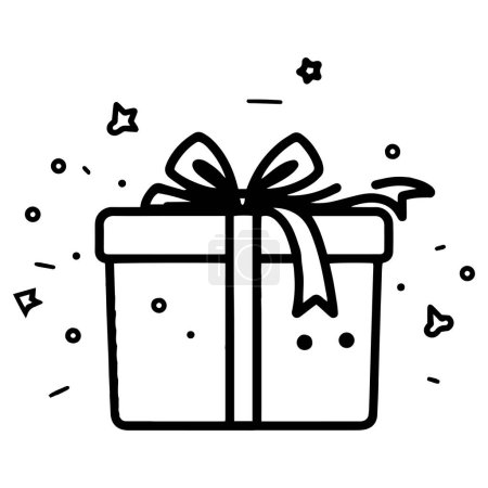 Illustration for Hand Drawn gift box in doodle style isolated on background - Royalty Free Image