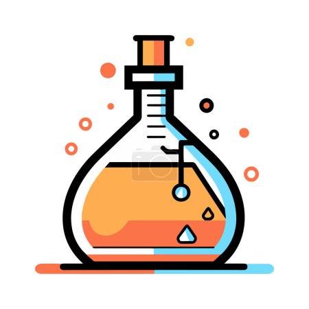 Illustration for Hand Drawn science test tube in doodle style isolated on background - Royalty Free Image