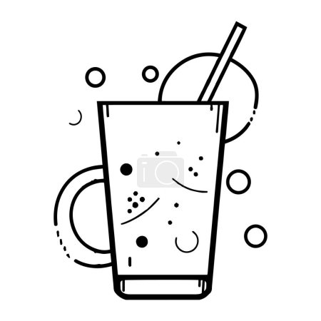 Illustration for Hand Drawn refreshing juice in doodle style isolated on background - Royalty Free Image