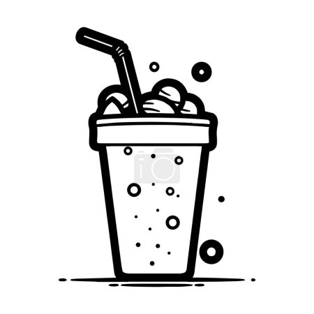 Illustration for Hand Drawn refreshing juice in doodle style isolated on background - Royalty Free Image