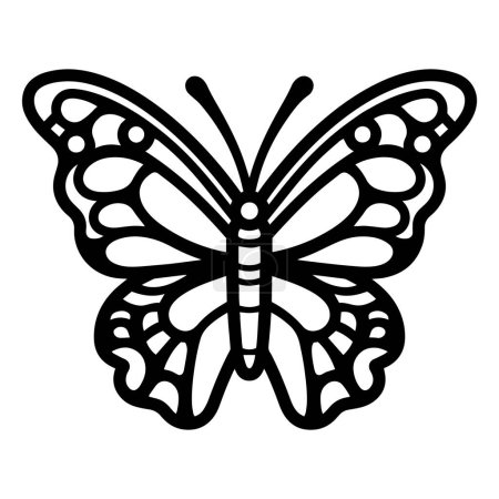Illustration for Hand Drawn butterfly in doodle style isolated on background - Royalty Free Image