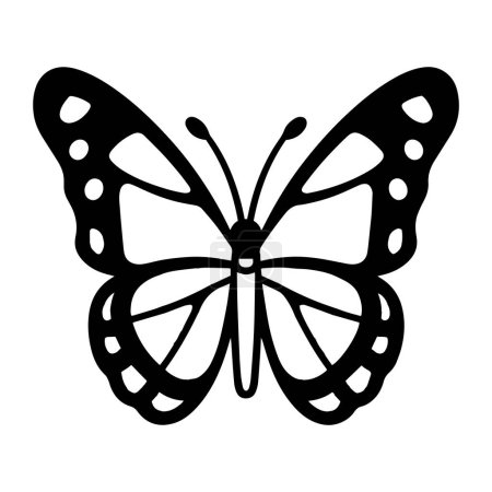 Photo for Hand Drawn butterfly in doodle style isolated on background - Royalty Free Image