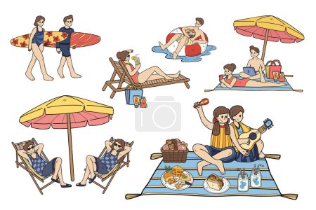 Illustration for Hand Drawn outdoor traveler collection in flat style illustration for business ideas isolated on background - Royalty Free Image