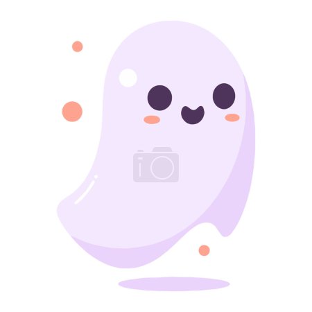 Illustration for Hand Drawn cute ghost in flat style isolated on background - Royalty Free Image