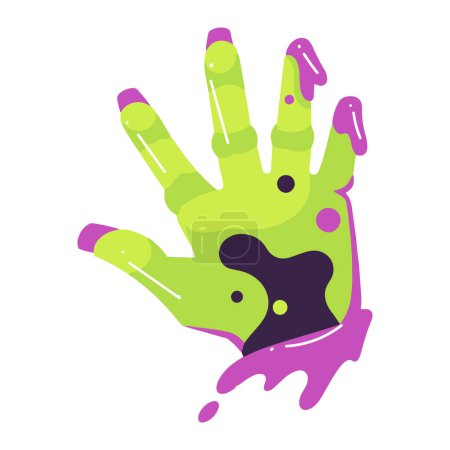 Illustration for Hand Drawn zombie hand in flat style isolated on background - Royalty Free Image