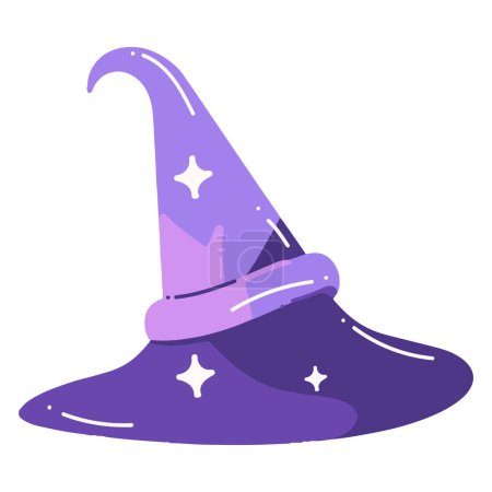 Illustration for Hand Drawn witch hat in flat style isolated on background - Royalty Free Image