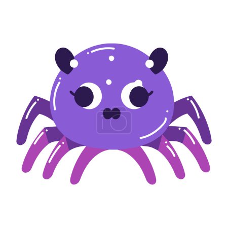 Illustration for Hand Drawn cute spider in flat style isolated on background - Royalty Free Image