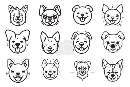 Illustration for Cute dog logo in flat style isolated on background - Royalty Free Image