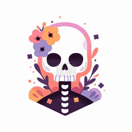 Illustration for Hand Drawn halloween zombie in flat style isolated on background - Royalty Free Image