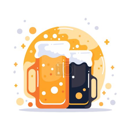Illustration for Hand Drawn beer glass in flat style isolated on background - Royalty Free Image