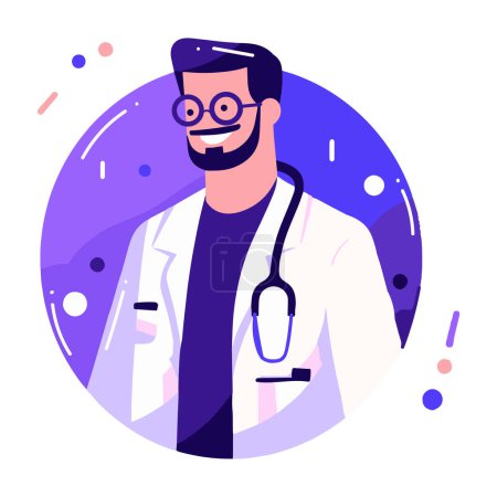 Illustration for Hand Drawn doctor character in flat style isolated on background - Royalty Free Image