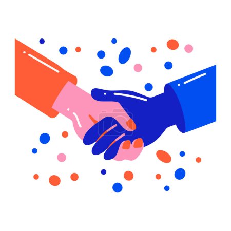 Illustration for Hand Drawn Handshake Friendship in flat style isolated on background - Royalty Free Image
