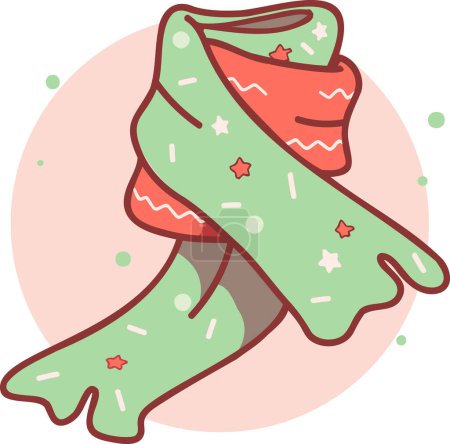 Illustration for Hand Drawn christmas scarf in flat style isolated on background - Royalty Free Image