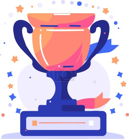 Illustration for Hand Drawn trophies and victories in flat style isolated on background - Royalty Free Image