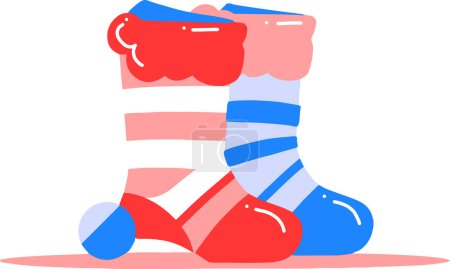 Illustration for Hand Drawn Christmas santa socks in flat style isolated on background - Royalty Free Image