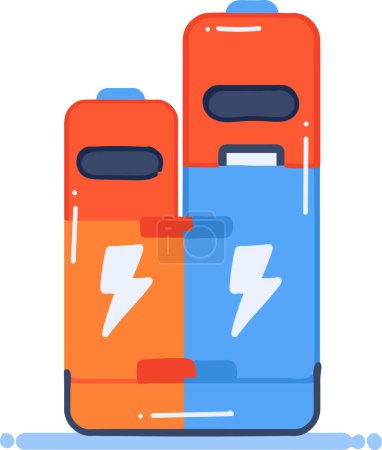 Illustration for Hand Drawn energy storage battery in flat style isolated on background - Royalty Free Image