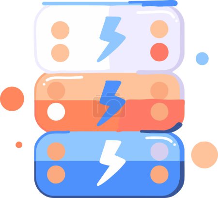 Illustration for Hand Drawn energy storage battery in flat style isolated on background - Royalty Free Image