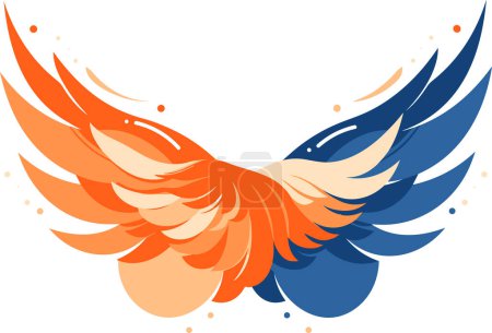 Illustration for Wings logo in flat style isolated on background - Royalty Free Image